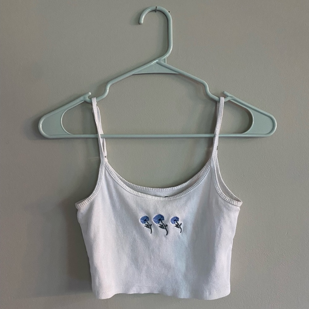 Hollister white crop top